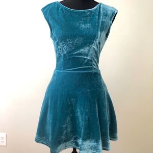 Velvet open back mini dress